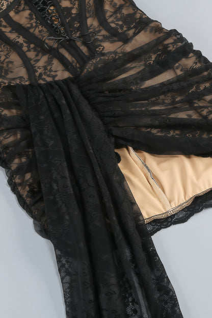 Barrs Sleeveless Strappy Lace Mini Dress