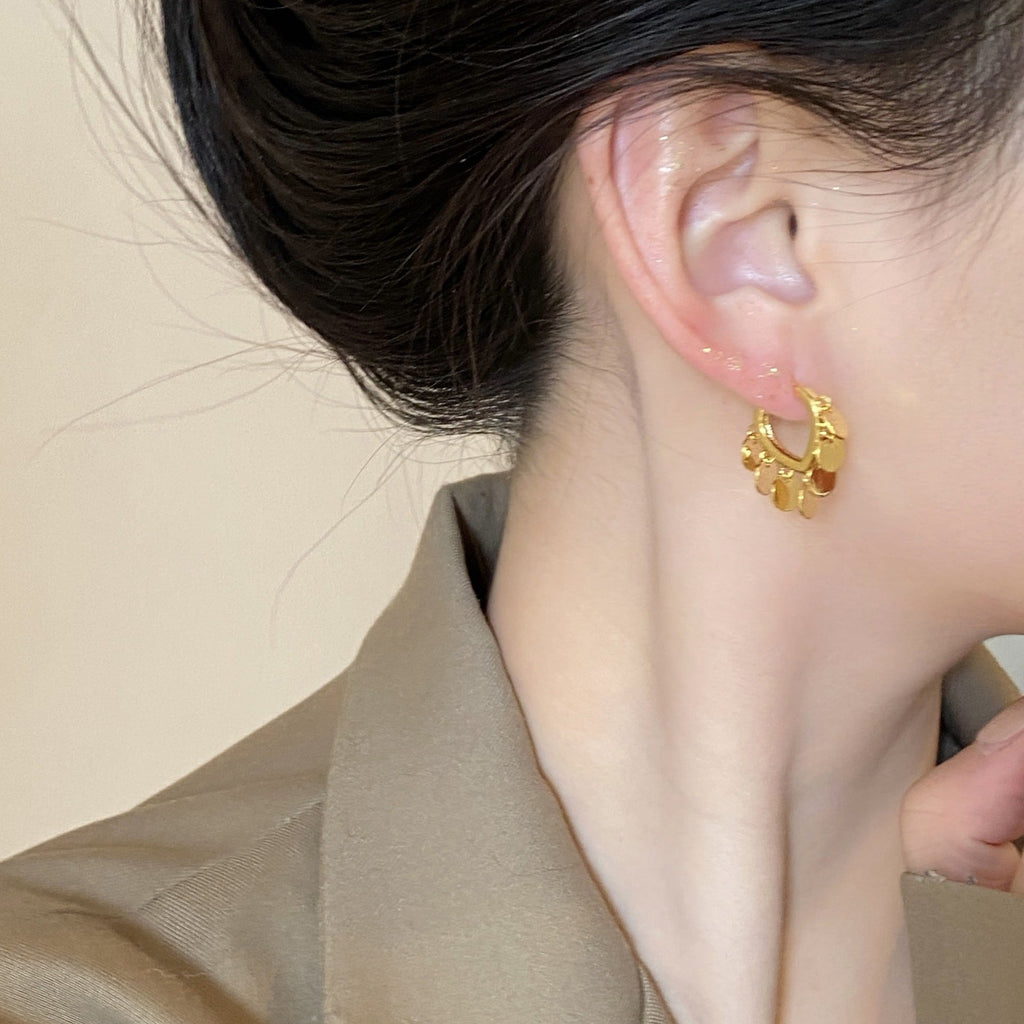 Vintage Handmade Gold Earring