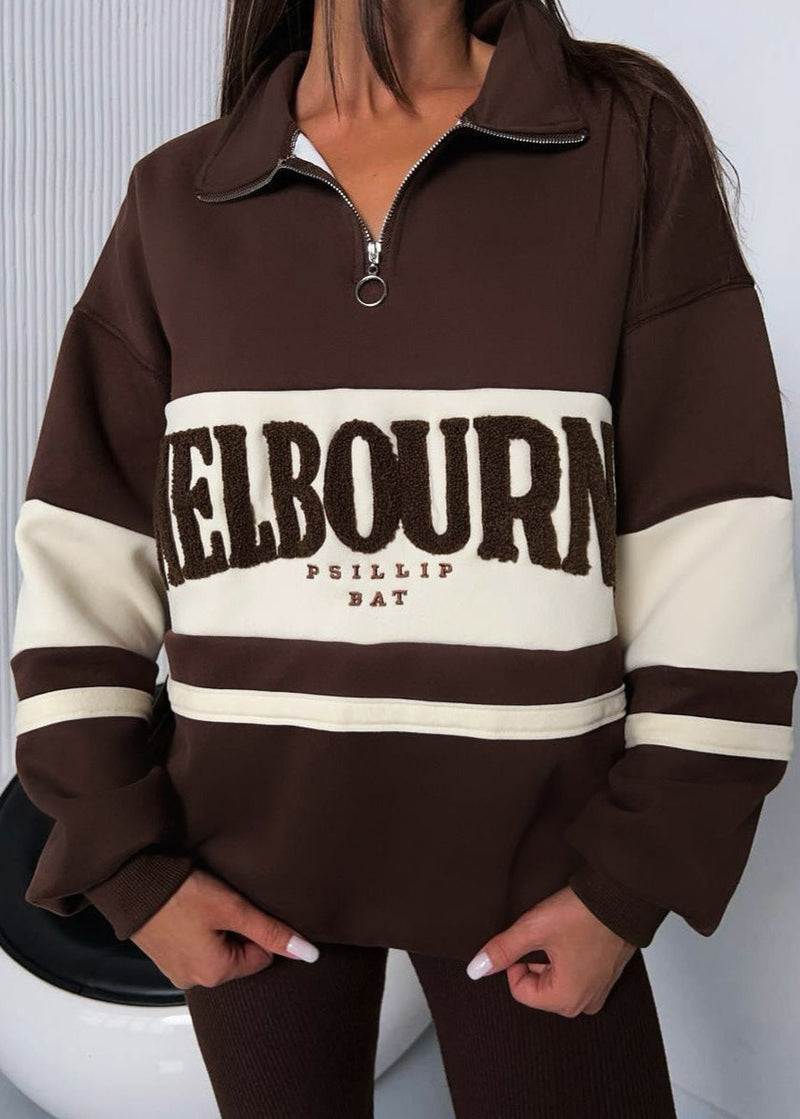 Varsity-inspired Half-zip Sweatshirt