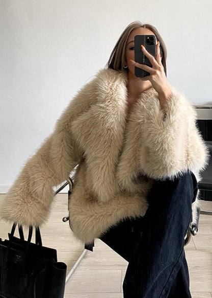 Luxefox Suit Collar Fur Coat
