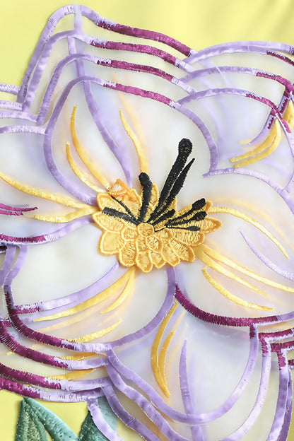 Garrisf Yellow 3d Mini Dress