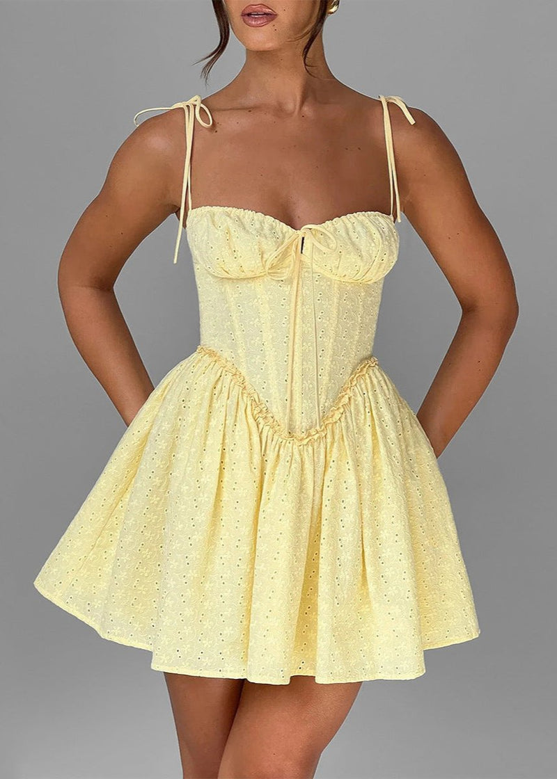 Soleil Lace-up Mini Dress