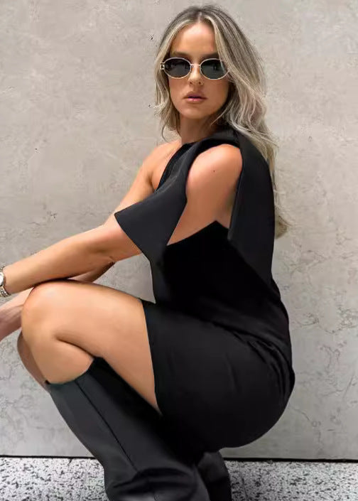 Celeste - One-shoulder Bow Mini Dress