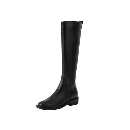 High-grade Thick Bottom Side Zipper Flat Boots