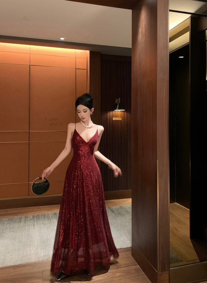 Sequin Blue Maxi Dress _ Birthday & Evening Gown
