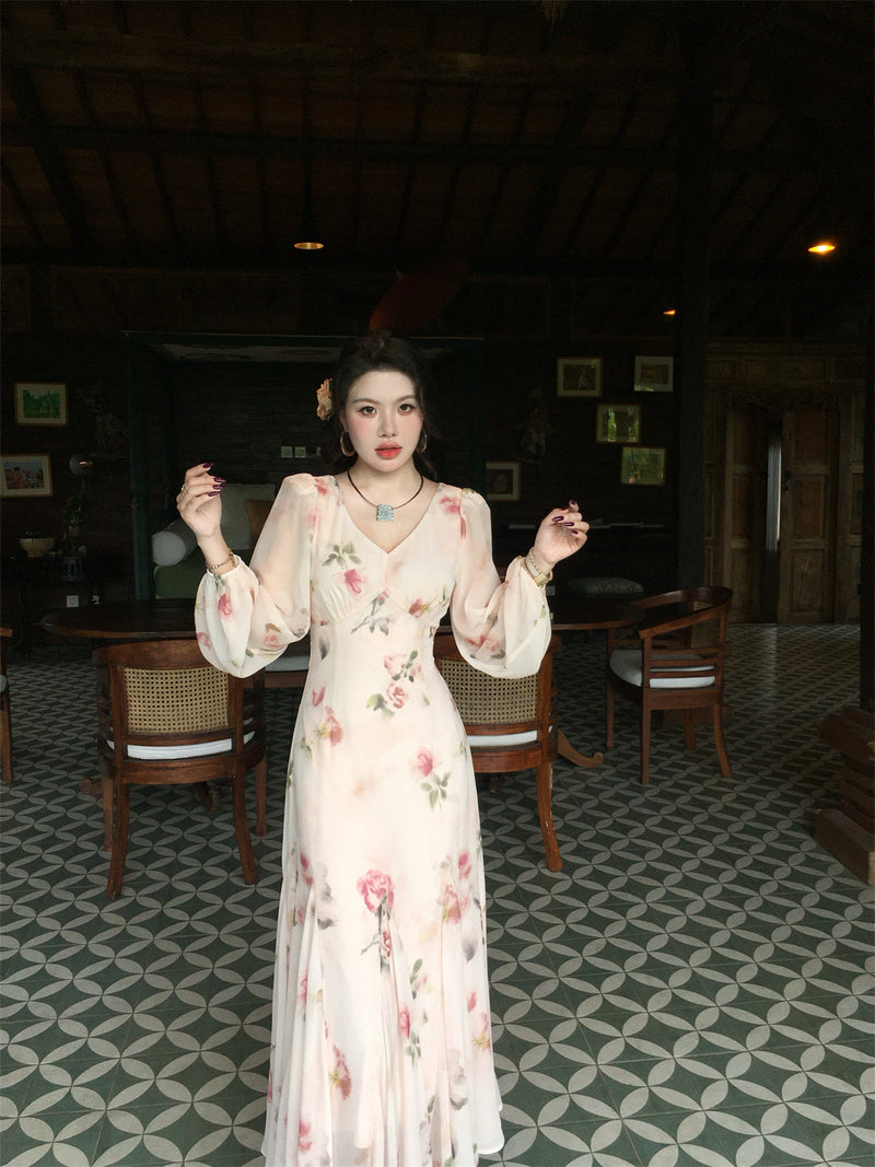 Soft Peach Mist Maxi Dress _ Gentle Romantic Look for Springsummer Gunne Sax Dress