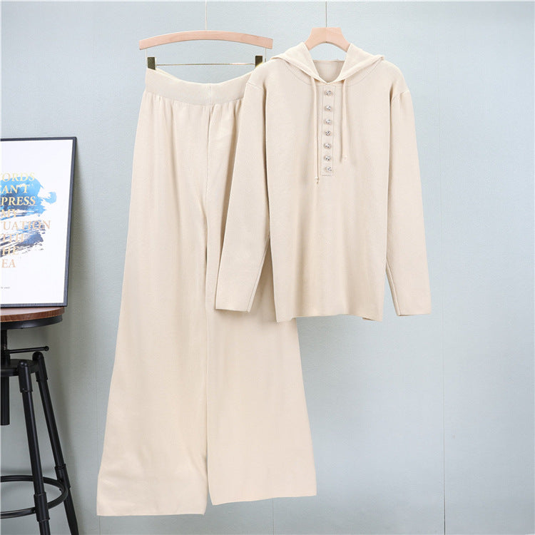 Apricot - Knitted Sweater Two Piece Set