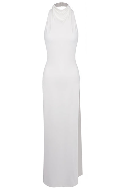 Eren Hollowed High Slit Studded Maxi Dress