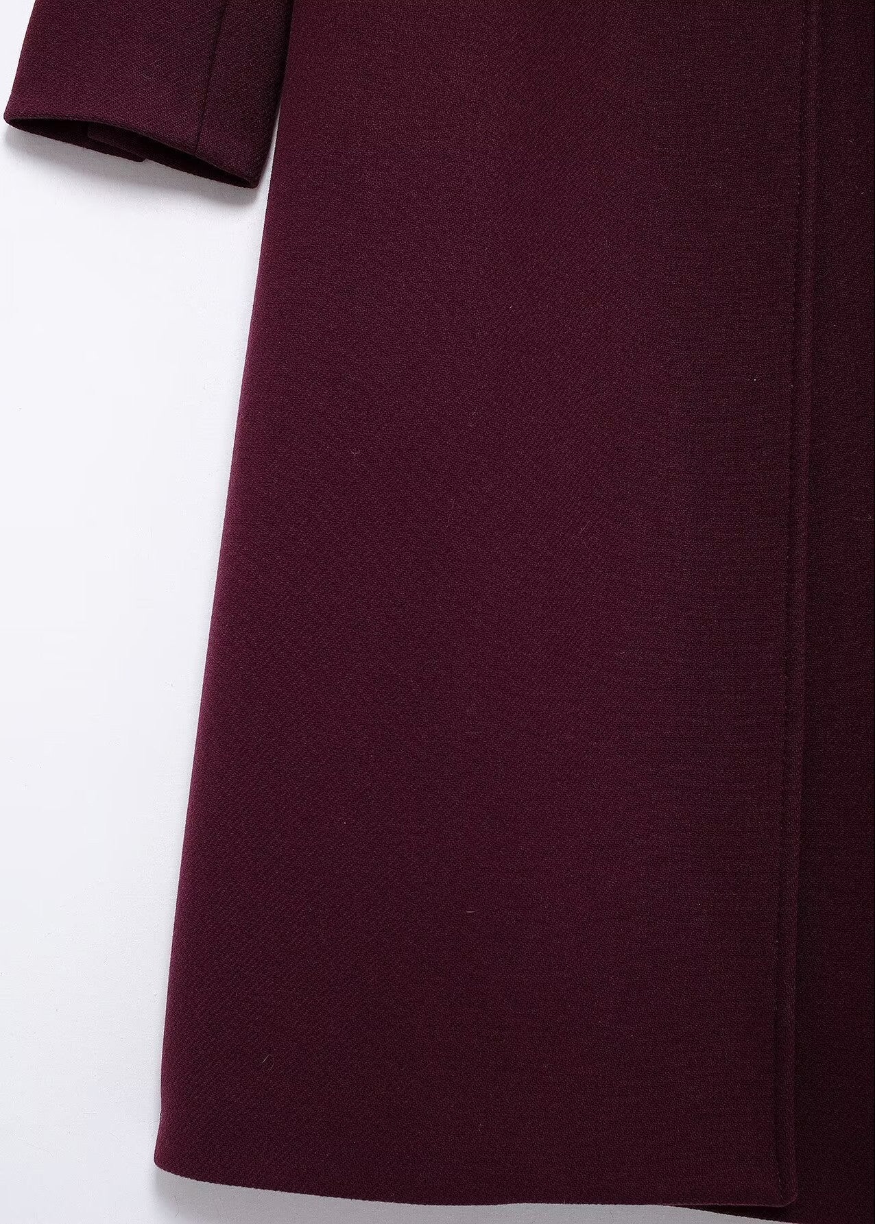 Bordeaux Charm - Double-breasted Wool Coat