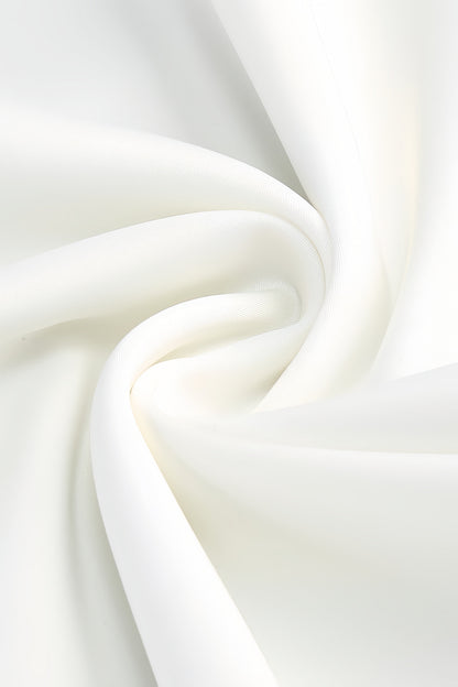 Donna White Strapless Fishbone Maxi Dress
