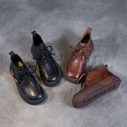 Booties Flat Retro Round Head Female Boots