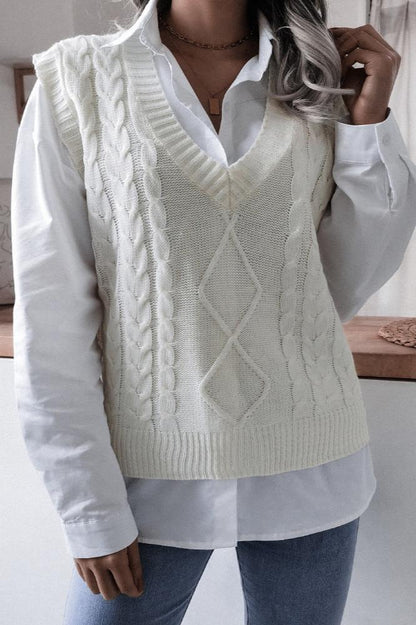 Color Geometric Sweater Vest