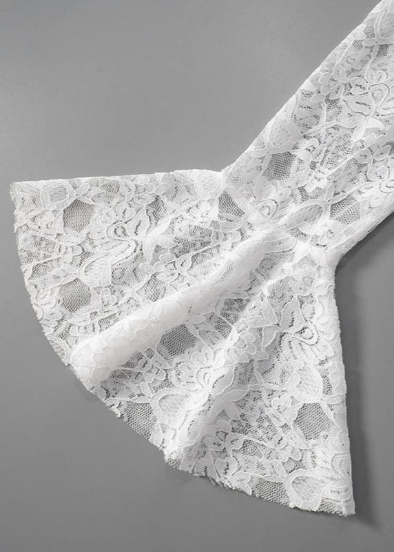 One-shoulder Lace Ruffle Mini Dress