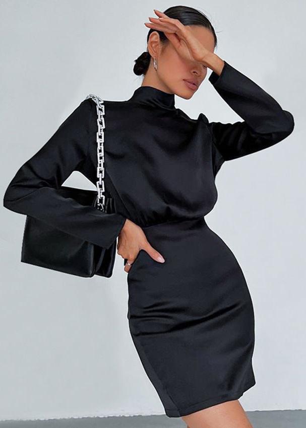 Satin Bow-back Mini Dress