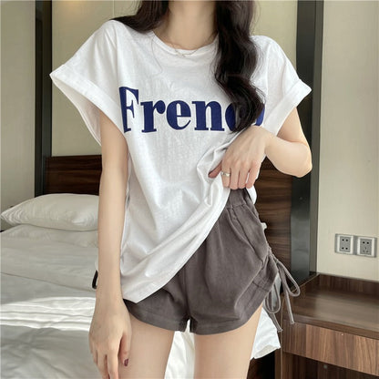 Drop Shoulder Short Sleeve T-shirt Loose