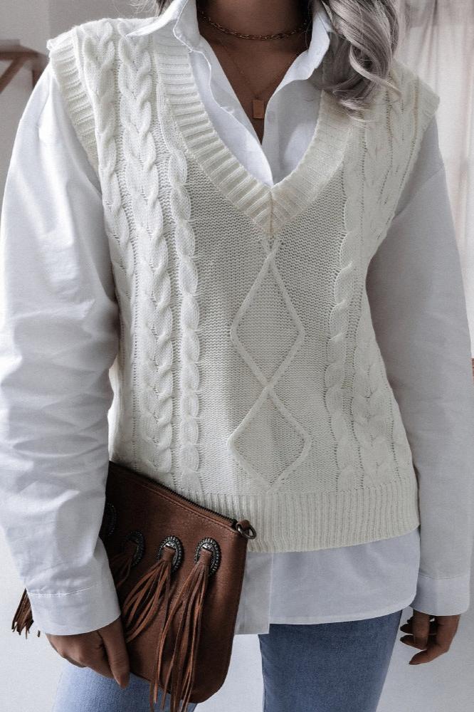 Color Geometric Sweater Vest