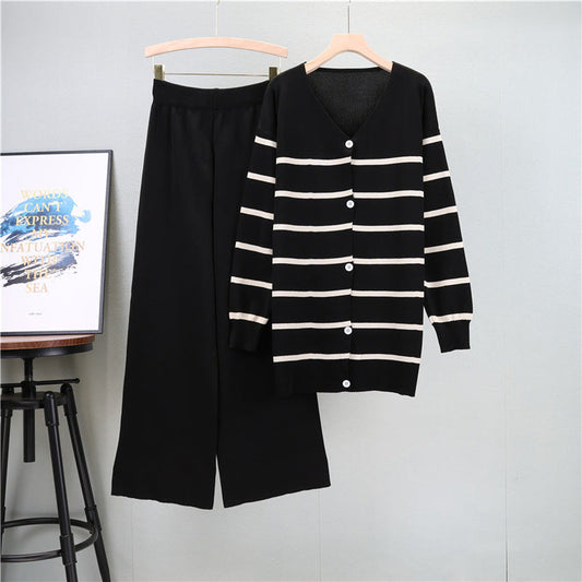 Black - Wide-leg Two Piece Set