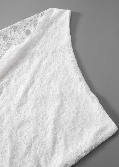 One-shoulder Lace Ruffle Mini Dress