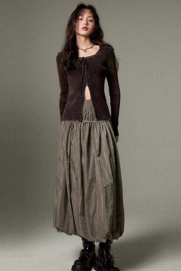 Ruffled Flowing Maxi Skirt