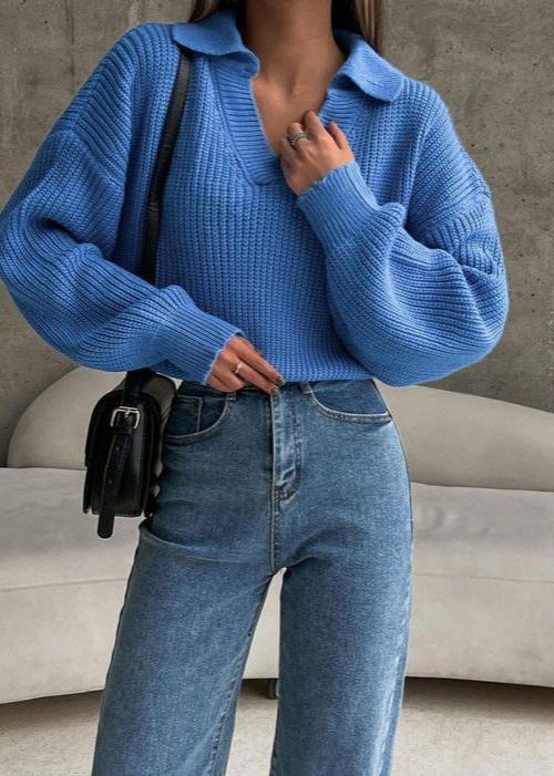 Collared Knit Sweater - Effortless