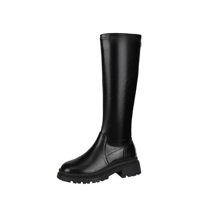 Flat Mouth High Leg Thick Bottom Large Boots