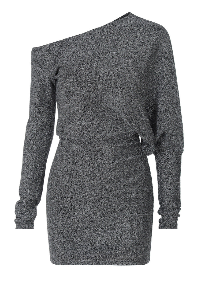 Celeste - One-shoulder Metallic Mini Dress