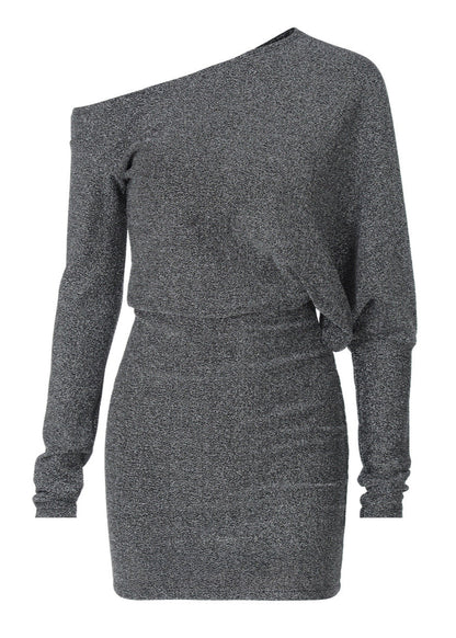 Celeste - One-shoulder Metallic Mini Dress