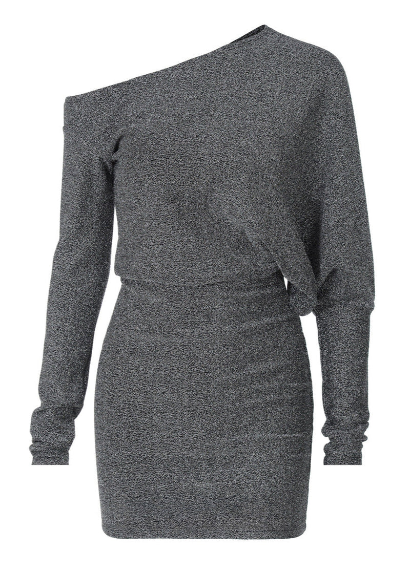 Celeste - One-shoulder Metallic Mini Dress