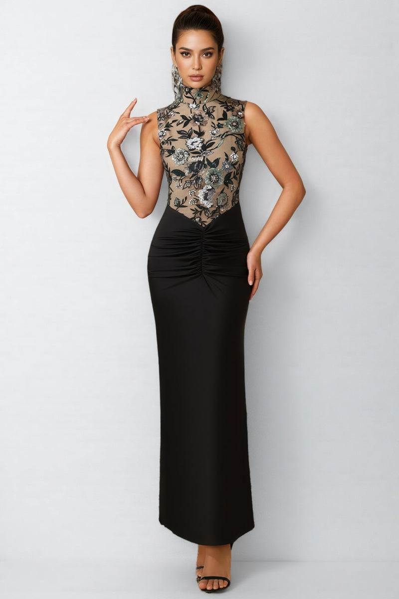 Calissa Embroidered Sequinned Maxi Dress