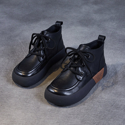 Booties Flat Retro Round Head Female Boots