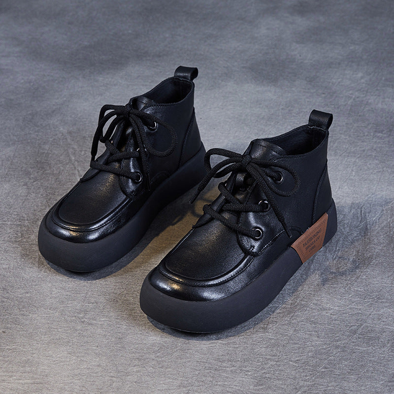 Booties Flat Retro Round Head Female Boots