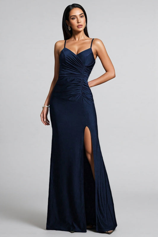 Jomi Navy V-neck Maxi Dress