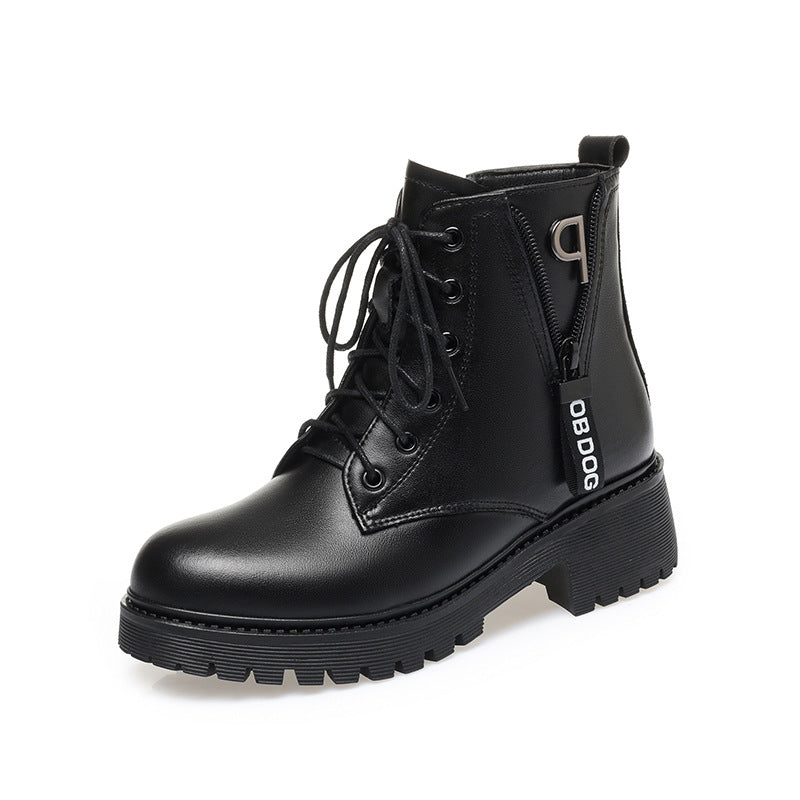 Wool Big Cotton Flat Mid British Boots