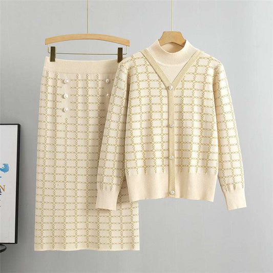 Apricot - Fashionable Skirt Two Piece Set