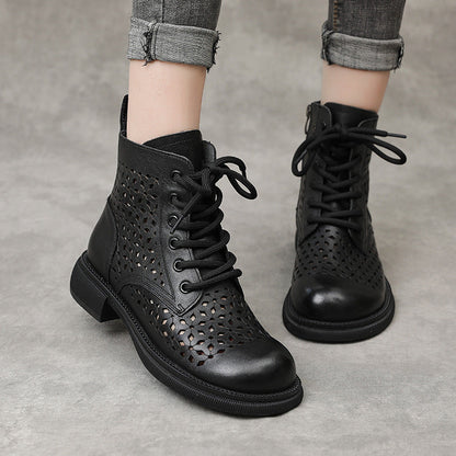 Hollow Out Flat Low Short Soft Boots