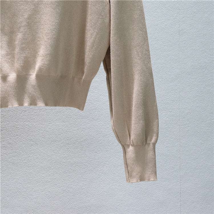Khaki – Loose Fit Knit Sweater Two Piece Set
