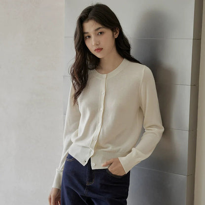 Classic Grey Button Up Cardigan