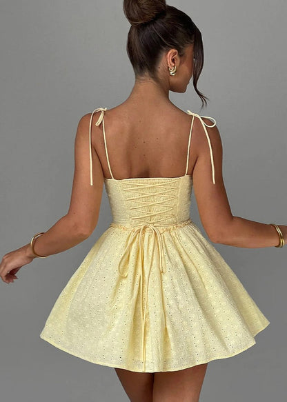 Soleil Lace-up Mini Dress