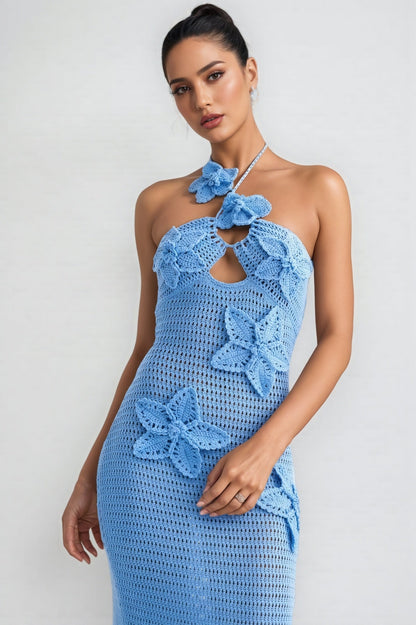 Remyed Openwork Knit 3d Maxi Dress