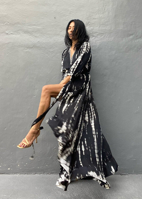 Eclipse Flow - Tie-dye Wrap Maxi Dress