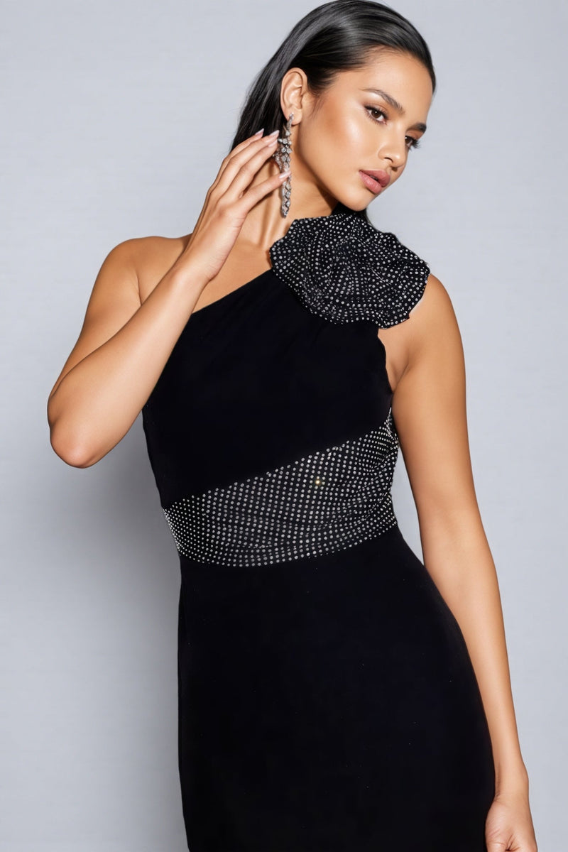 Evelda Sleeveless Rhinestone Maxi Dress