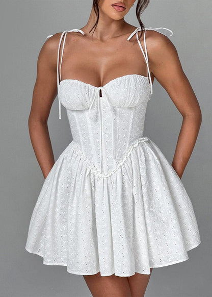 Soleil Lace-up Mini Dress