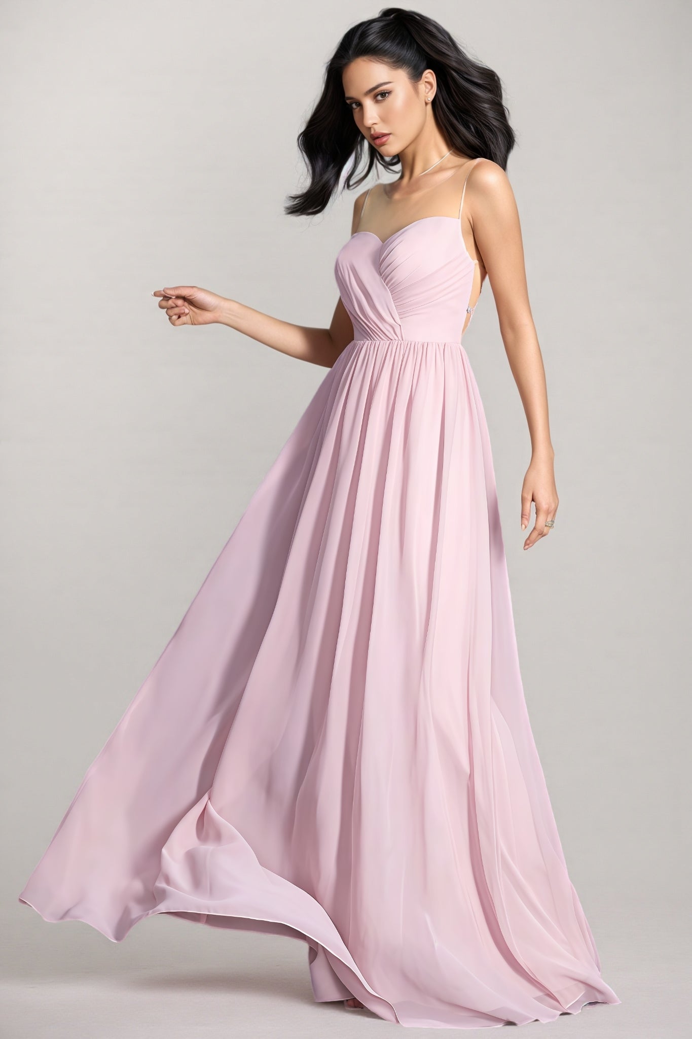 Sakina Off-the-shoulder Chiffon Maxi Dress