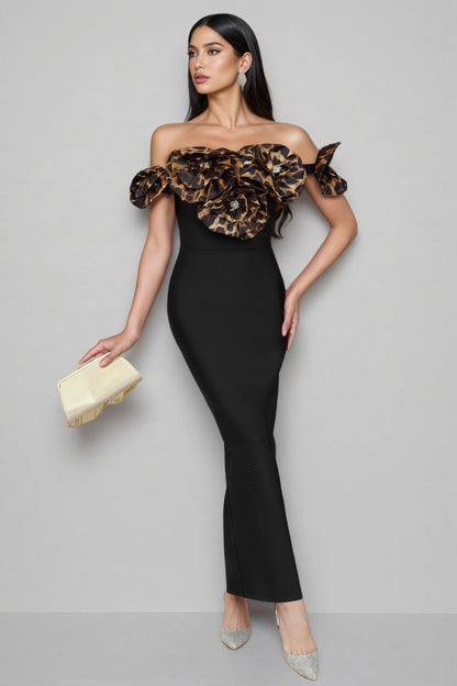 Donsa 3d Bandage Maxi Dress