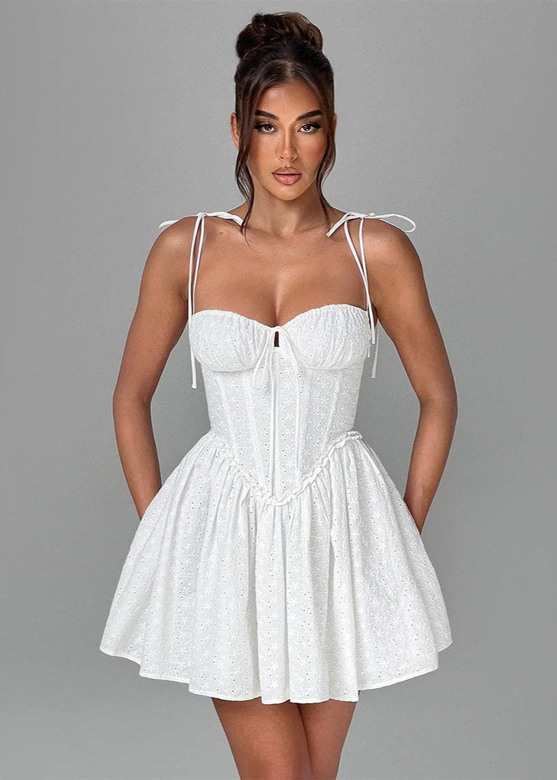 Soleil Lace-up Mini Dress