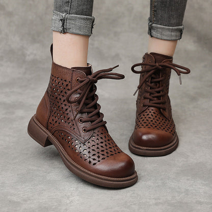 Hollow Out Flat Low Short Soft Boots