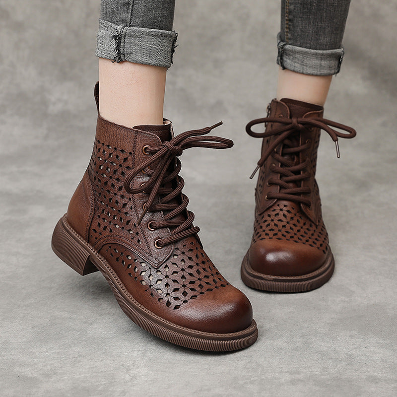 Hollow Out Flat Low Short Soft Boots
