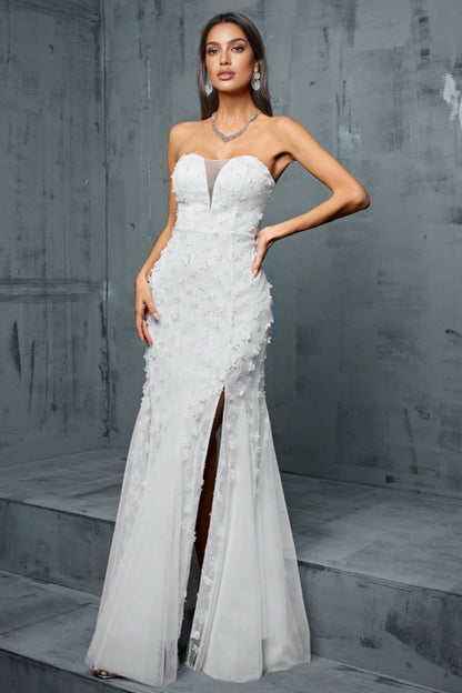 Zenoa V-neck Fishtail Mesh Maxi Dress