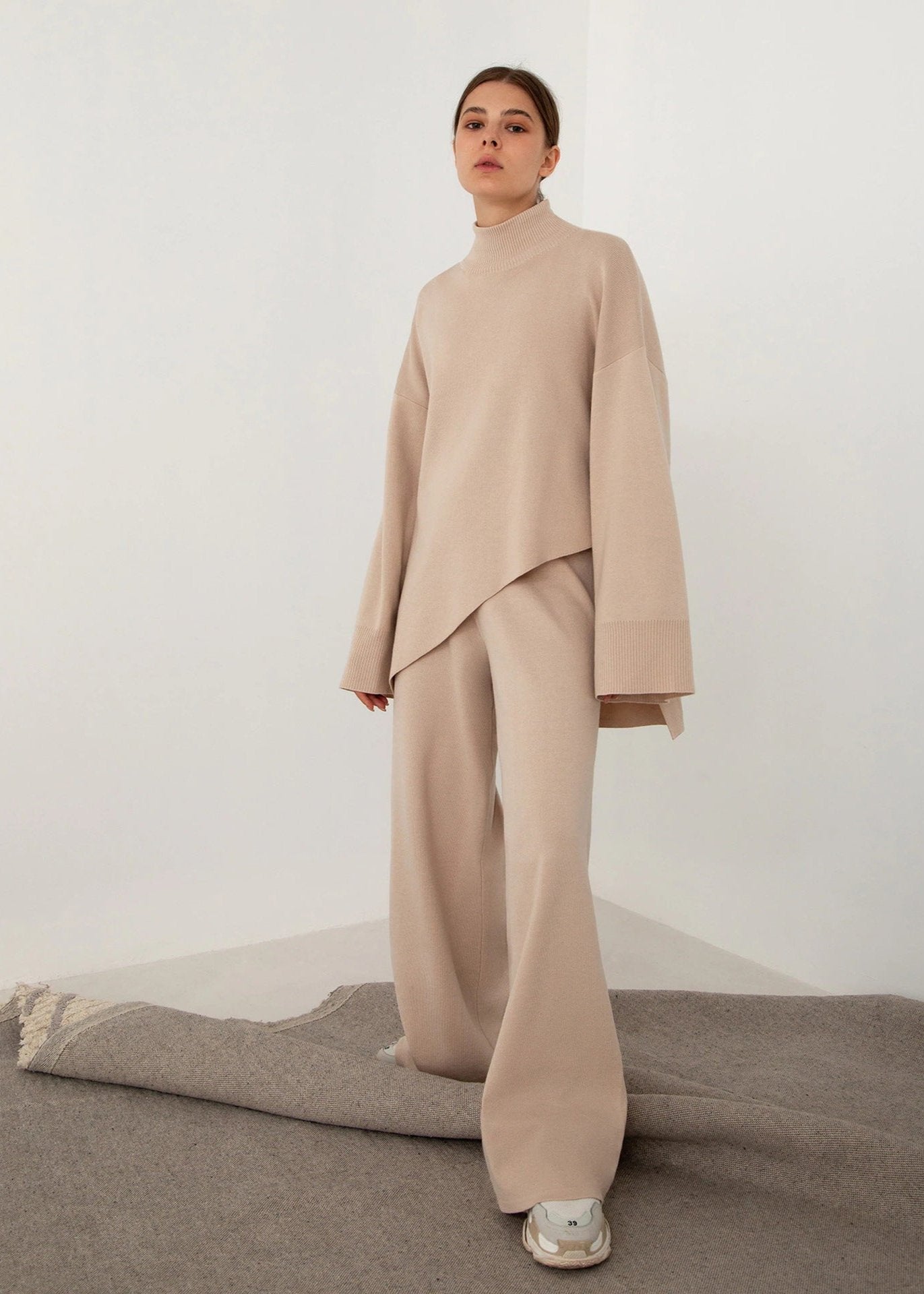Irregular Hem Knit Two-piece Set