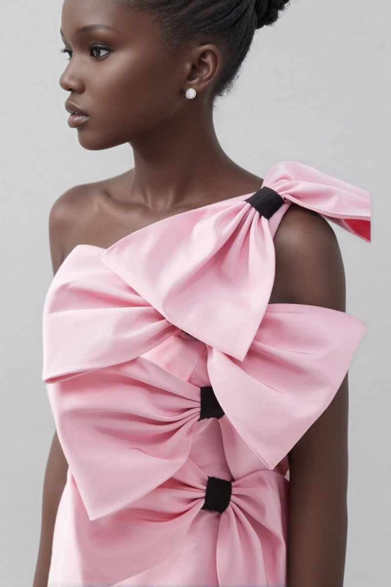 Rila Barbie Pink Big Bow Mini Dress